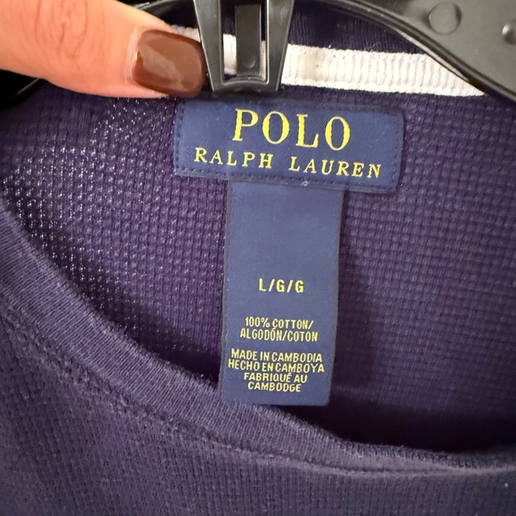 Polo Ralph Lauren Navy Blue Thermal Long Sleeve - Picture 4 of 4